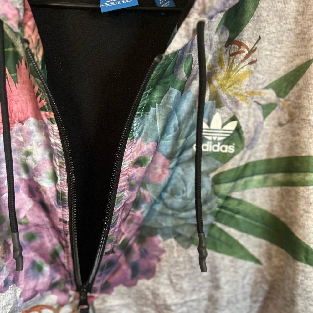 Adidas Multicolor Floral Quarter-zip Windbreaker Jacket - Picture 4 of 7